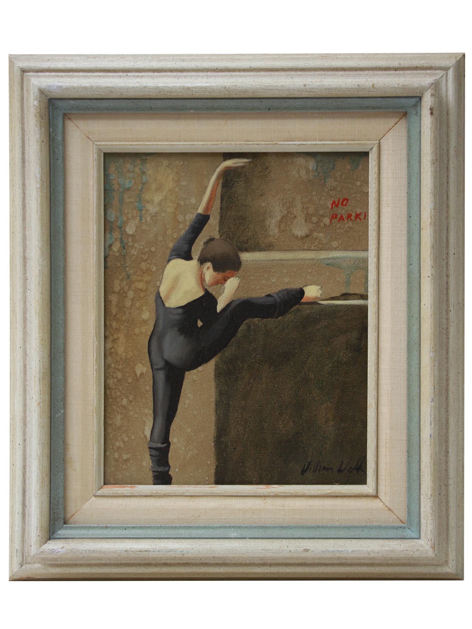 AMERICAN OIL PAINTING BALLERINA BY WILLIAM WOLK PIC-0